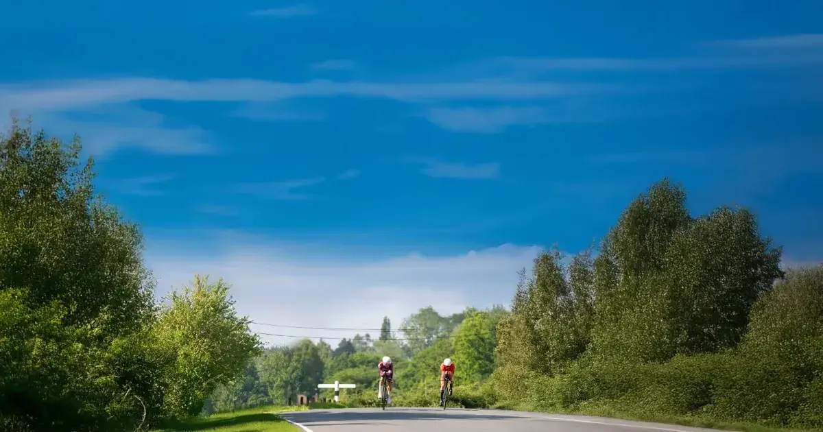 Two riders time trialling
